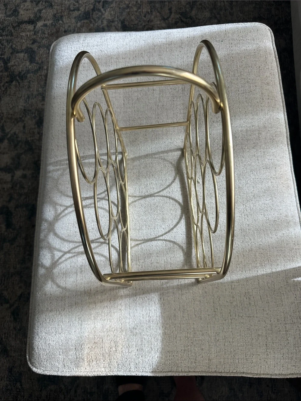 Vintage MCM Brass 9- Bottle Countertop Wine Rack